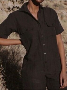 OZMA Short Sleeve Jumpsuit in Black size XS